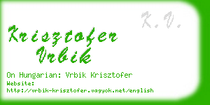krisztofer vrbik business card